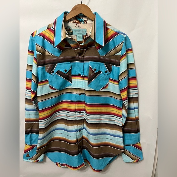 Tasha Polizzi Womens Southwestern Snap Button Shirt Sequin Horse Size Medium - Picture 3 of 14